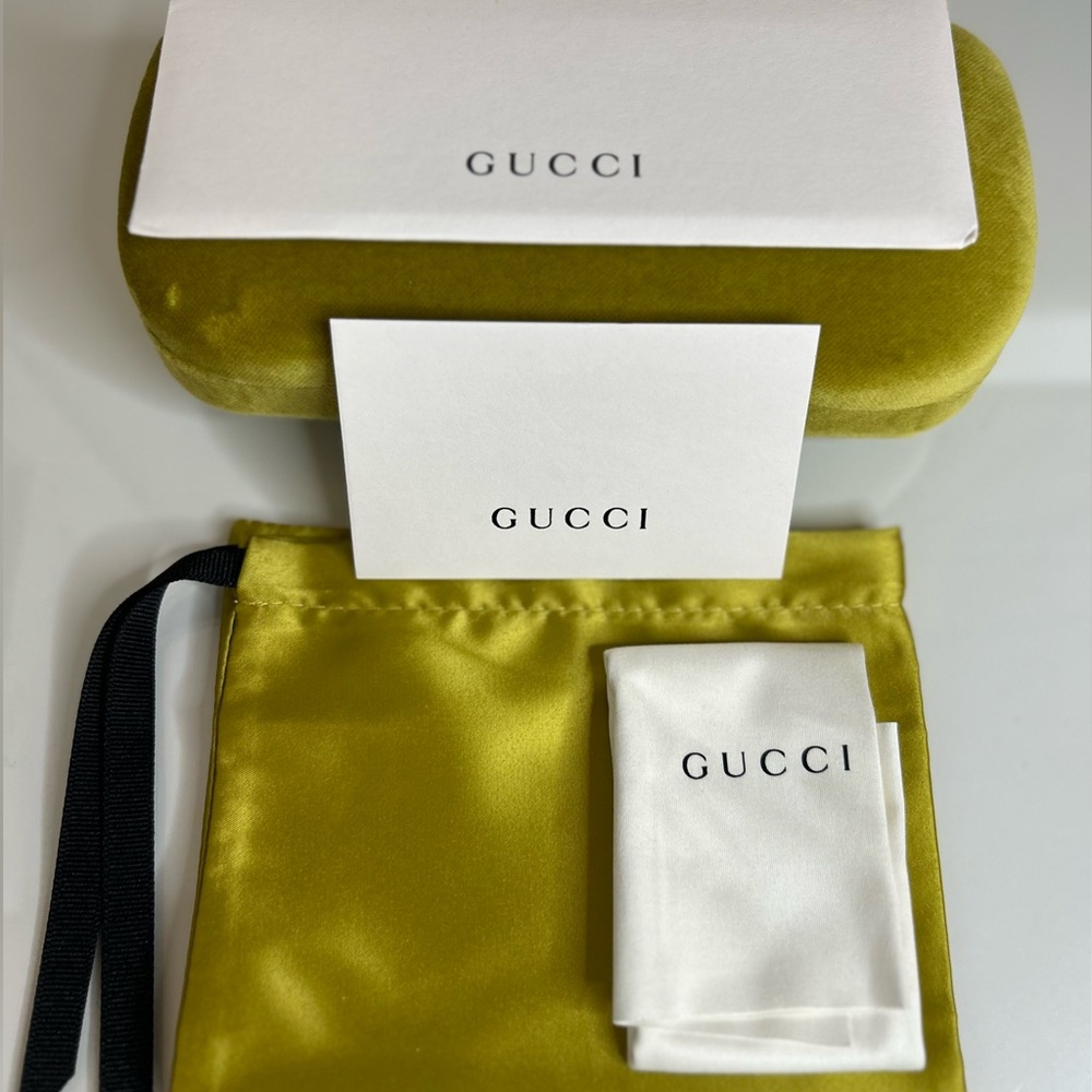 Gucci 57 mm Square Sunglasses in Black/Dark Havana - GG0022S 003 - Picture 8 of 8